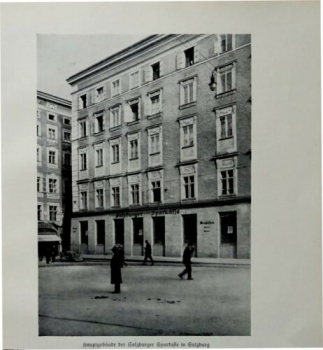 1932 - Hauptgebäude der Salzburger Sparkasse in Salzburg, alter Druck